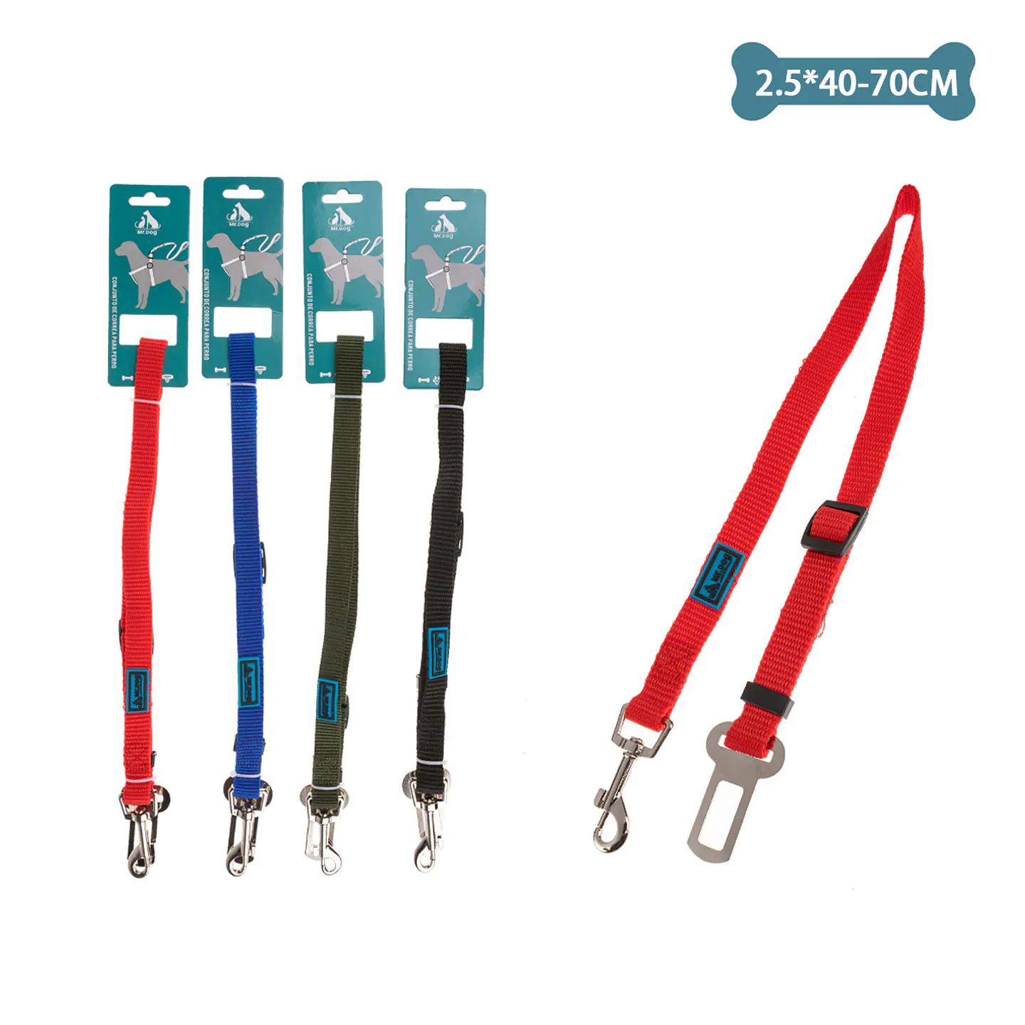 Cinturón de seguridad para mascota 2.5cm*40cm-70cm Color Aleatorio 1