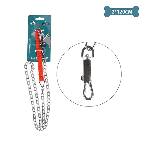 Correa cadena para mascota 2mm*1.2m Color Aleatorio