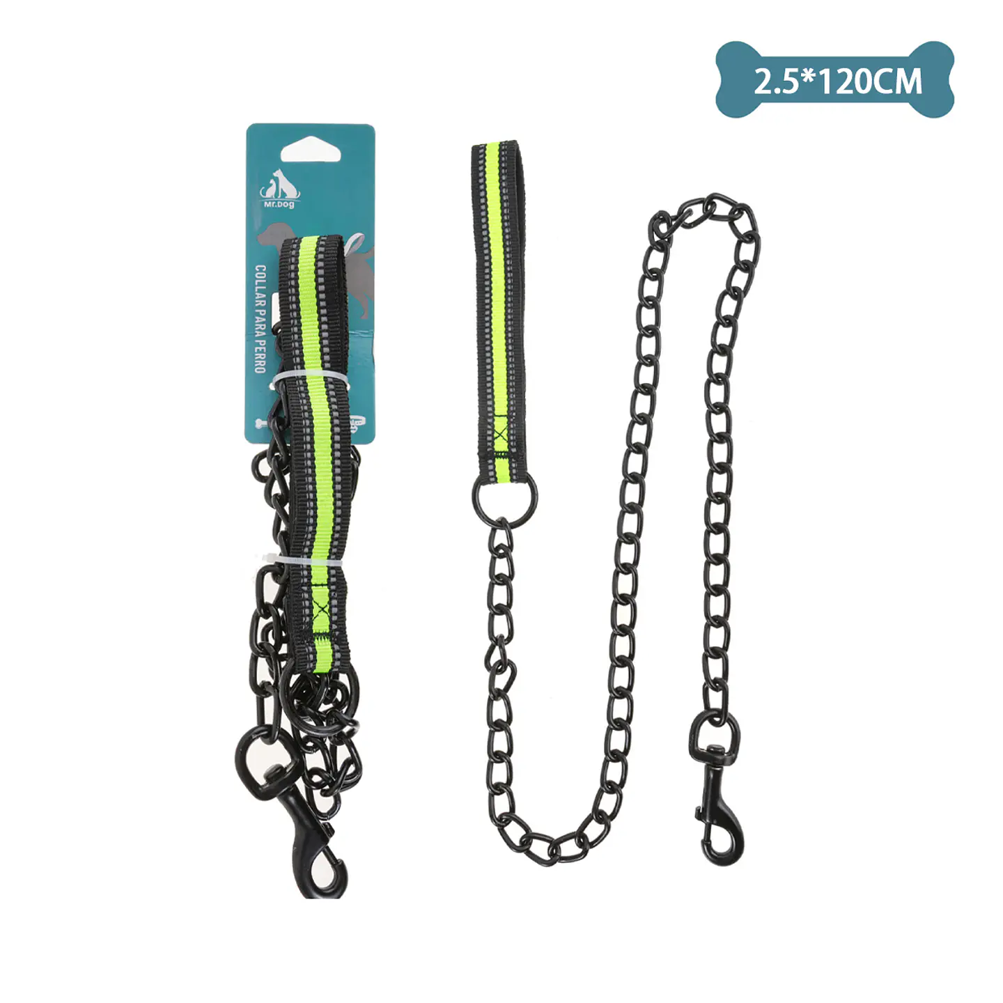 Correa cadena para mascota 2.5cm*1.2m 1