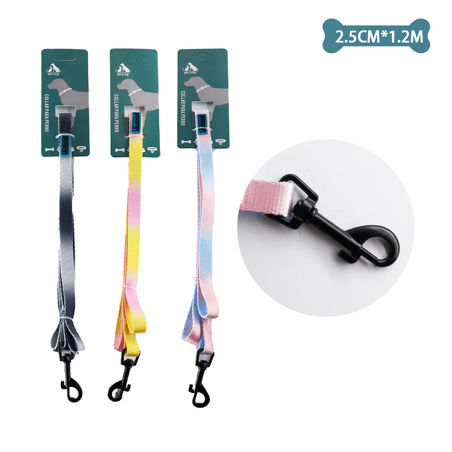 Correa plana para mascota 2.5cm*1.2m Color Aleatorio 1