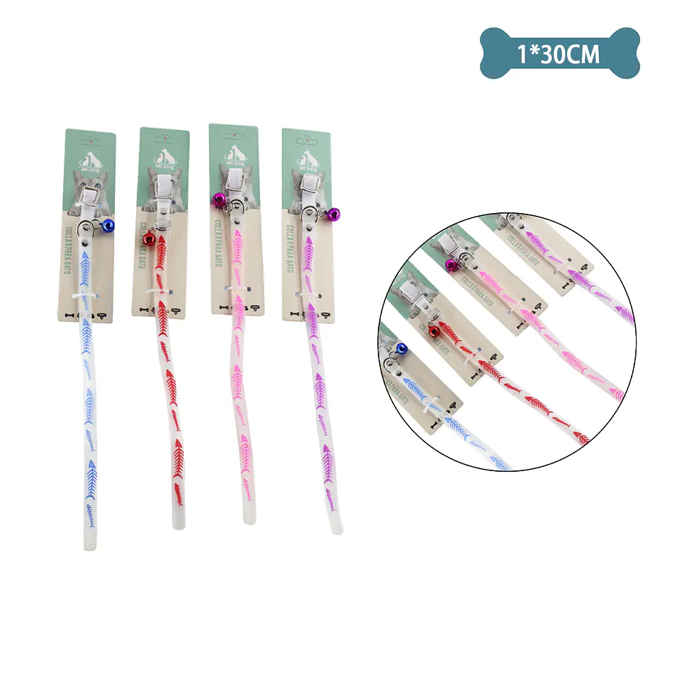 Collar fluorescente para gato Color Aleatorio 1.0cm*30cm 1