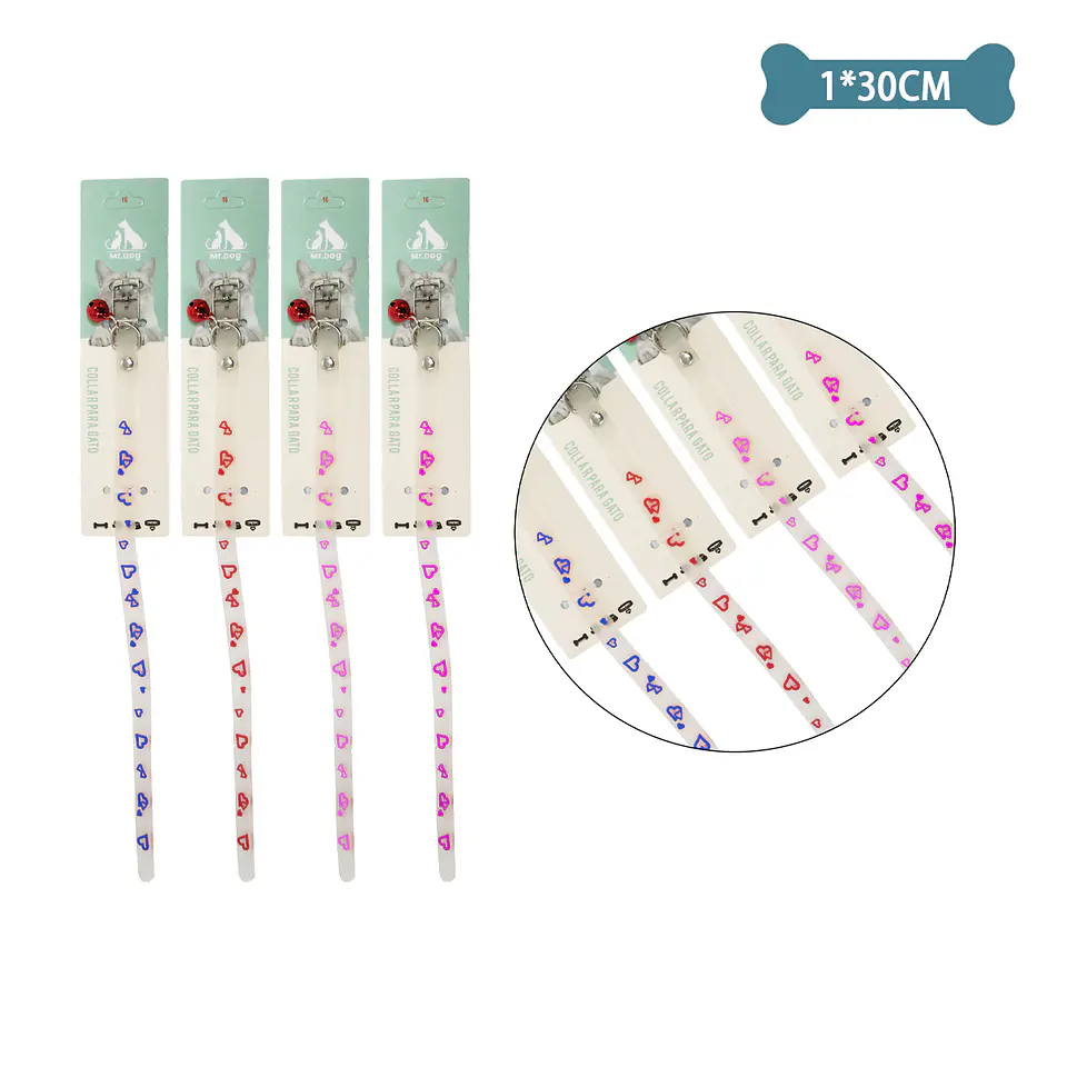 Collar fluorescente para gato Color Aleatorio 1.0cm*30cm 1