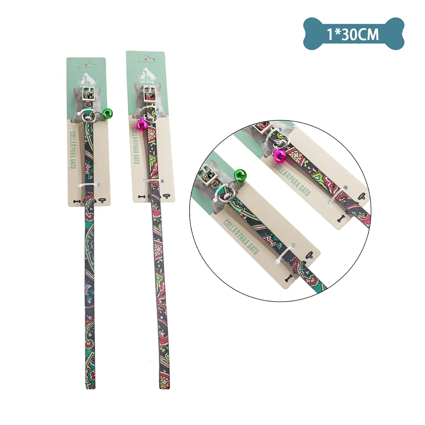 Collar PU para gato Color Aleatorio 1.0cm*30cm 1
