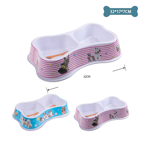 Plato doble forma de hueso diseño aleatorio 32*17*7cm