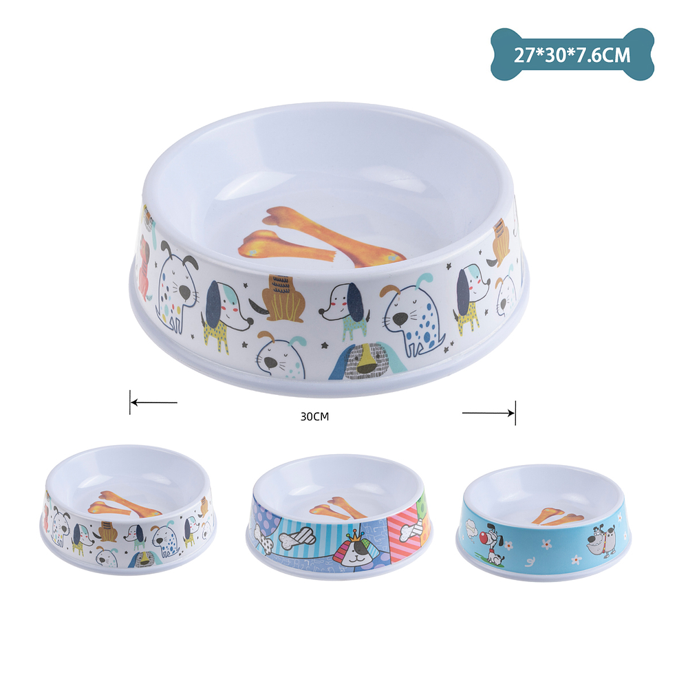 Plato plástico redondo extra grande diseño aleatorio 27*30.5*7.6cm