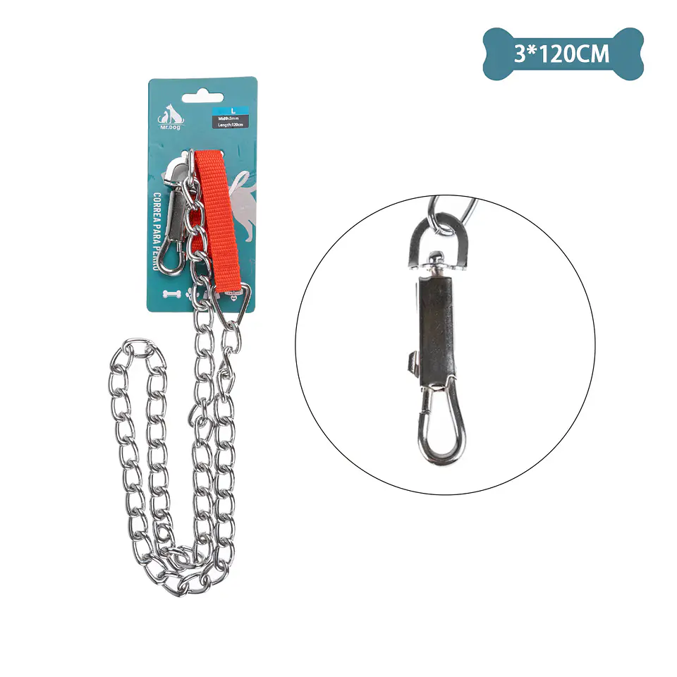 Correa cadena para mascota 3.0mm*1.2m 2