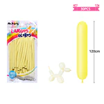 Globos largos color pastel amarillo 120cm 30pcs