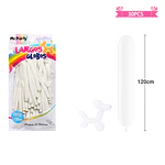 Globos largos blanco 120cm 30pcs