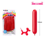 Globos largos rojo 120cm 30pcs