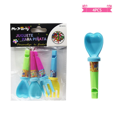 Juguetes para piñata silbatos de cubiertos 4pcs