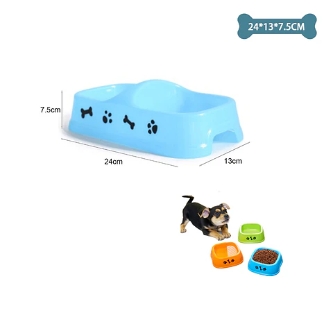 Plato alto rectangular para mascotas Color Aleatorio 24*13*7.5cm