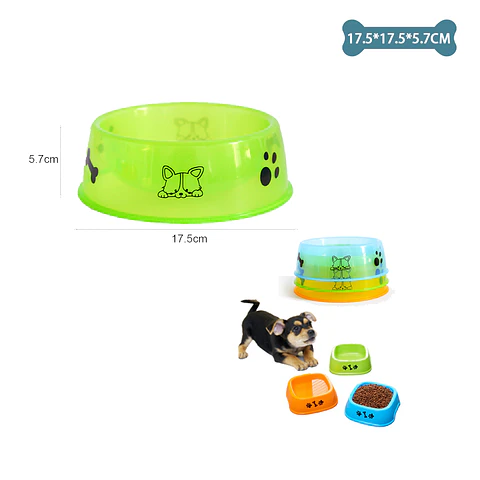 Plato mediano para mascotas Color Aleatorio 17.5*17.5*5.7cm