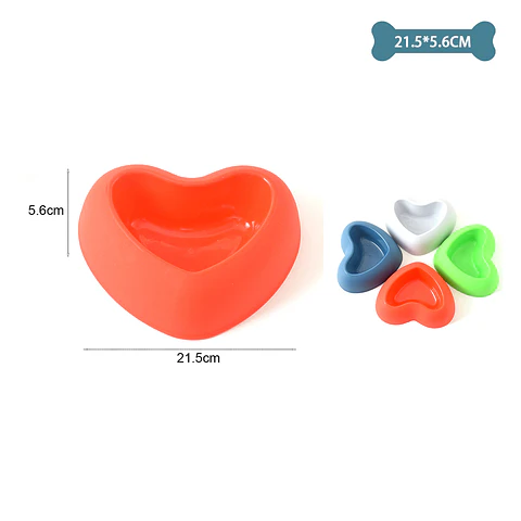 Plato corazón para mascotas Color Aleatorio 21.5*5.6cm
