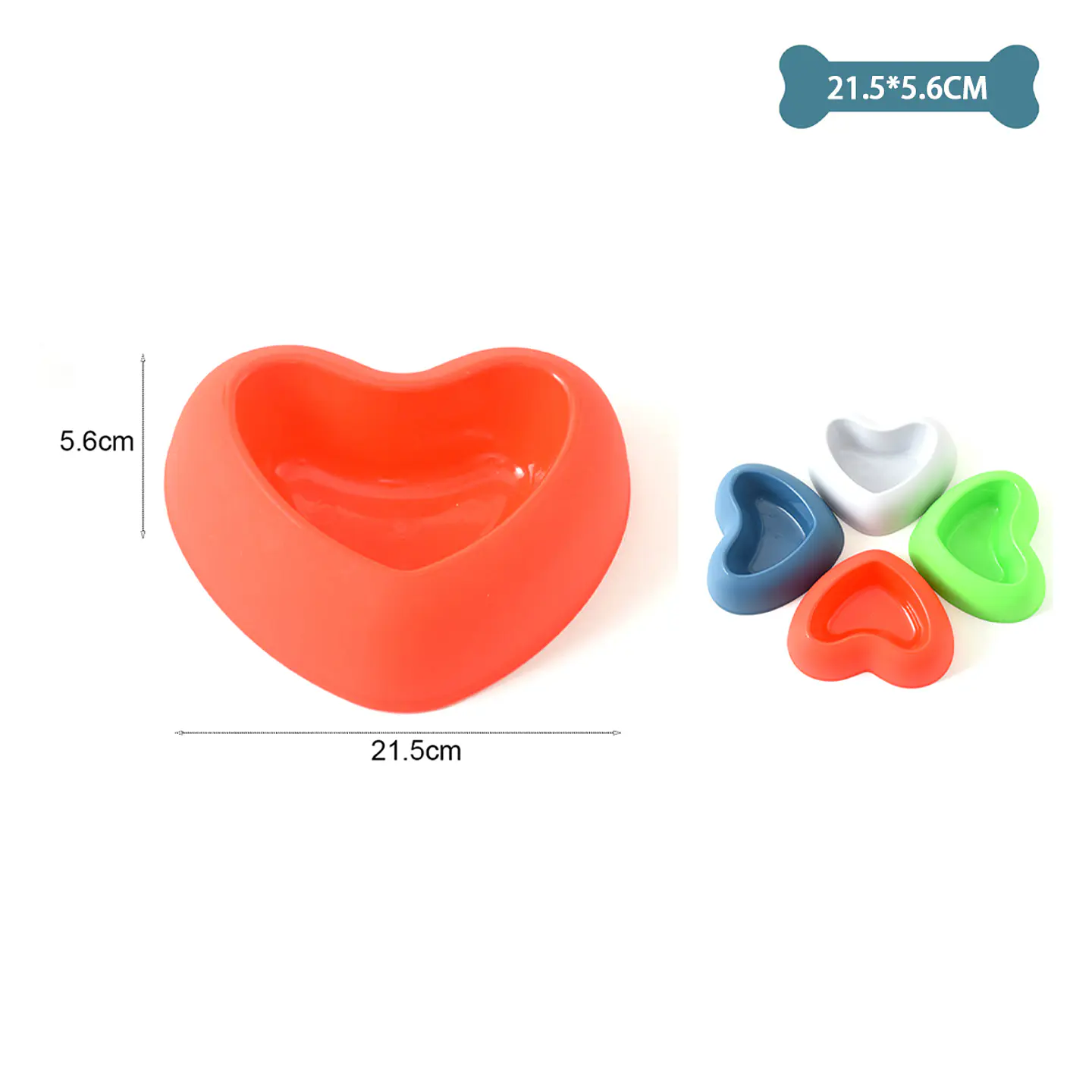 Plato corazón para mascotas Color Aleatorio 21.5*5.6cm 1