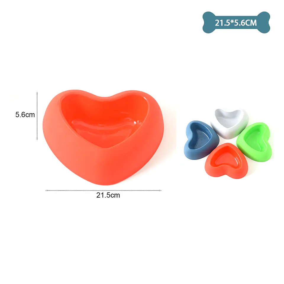 Plato corazón para mascotas Color Aleatorio 21.5*5.6cm 1