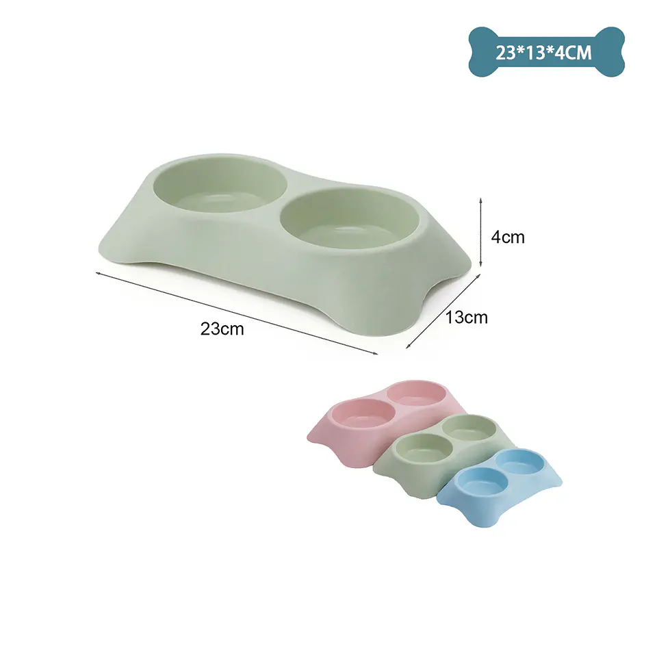 Plato doble pequeño de plástico Color Aleatorio 23*13*4cm 1