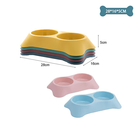 Plato doble mediano de plástico Color Aleatorio 28*16*5cm