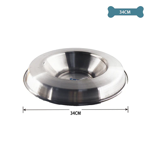 Plato de acero inoxidable para mascotas 34cm