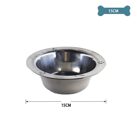 Plato de acero inoxidable para mascotas 15cm