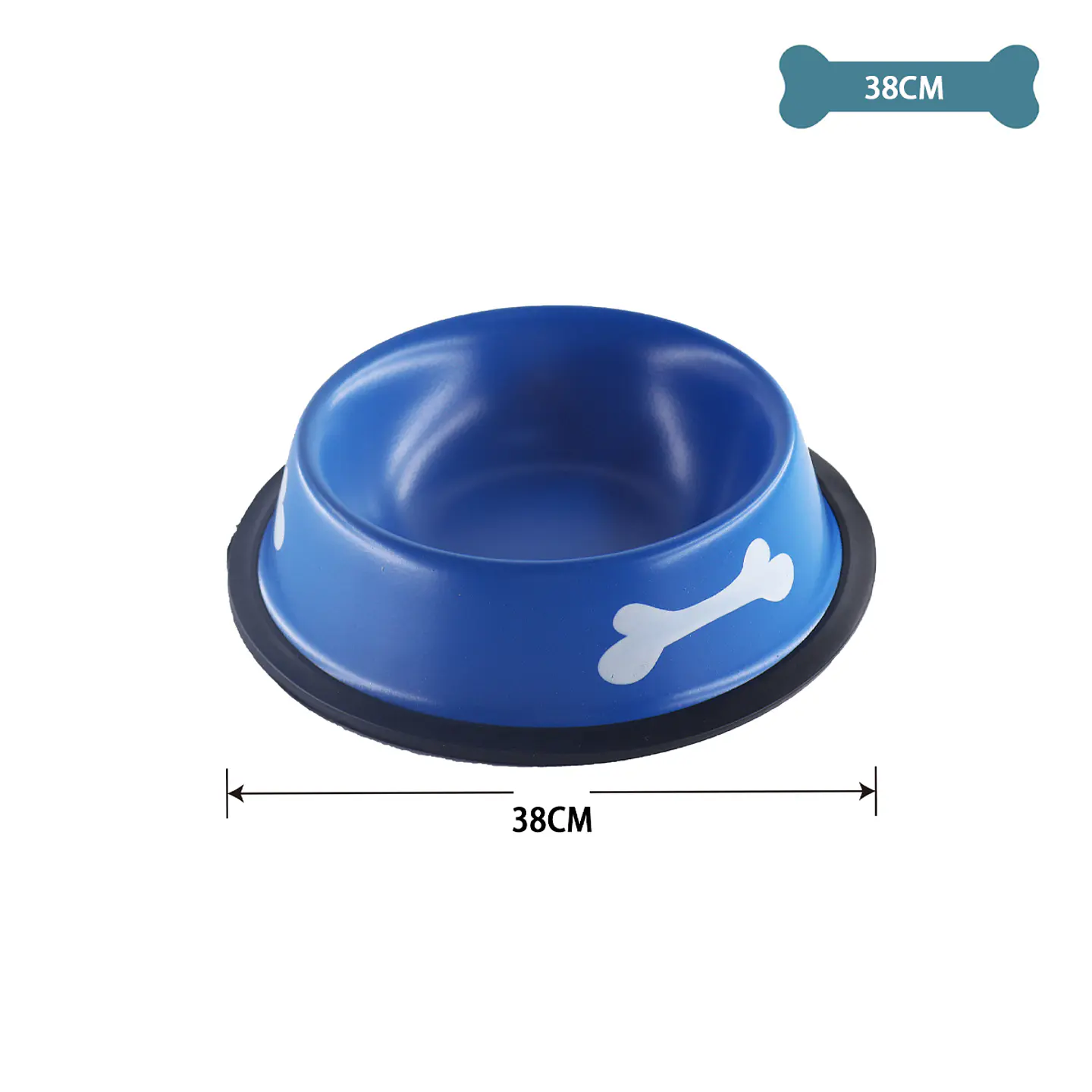 Plato metálico para mascotas azul marino 38cm 1