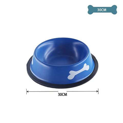 Plato metálico para mascotas azul marino 30cm