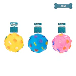 Pelota en forma de hueso con huellas de patas 6*6cm color aleatorio