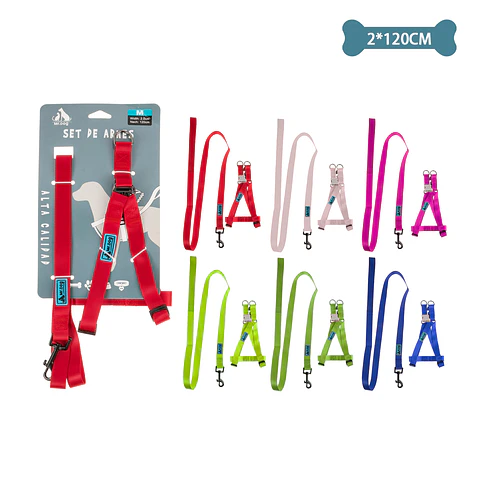Set de arnés y correa de nylon 2.0*120cm Color Aleatorio