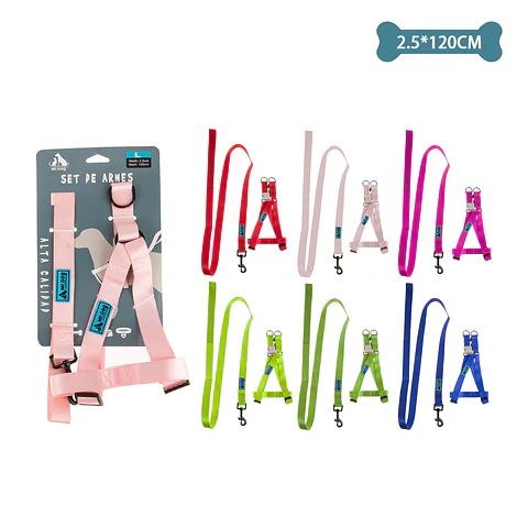 Set de arnés y correa de nylon 2.5*120cm Color Aleatorio
