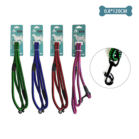 Correa redonda de nylon para mascota 0.8cm*1.2m Color Aleatorio
