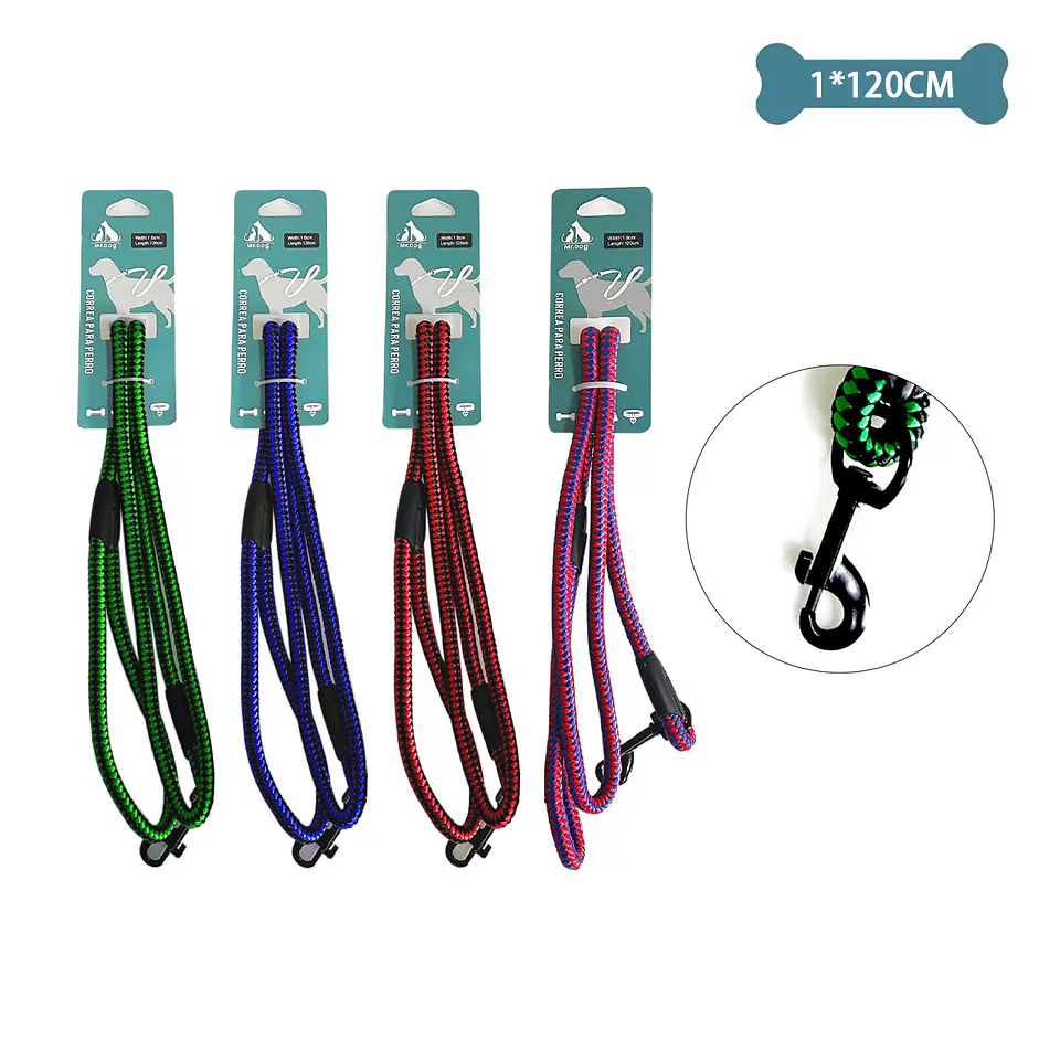 Correa redonda de nylon para mascota 1.0cm*1.2m Color Aleatorio 1