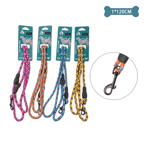 Correa redonda multicolor para mascota 1.0cm*1.2m Color Aleatorio
