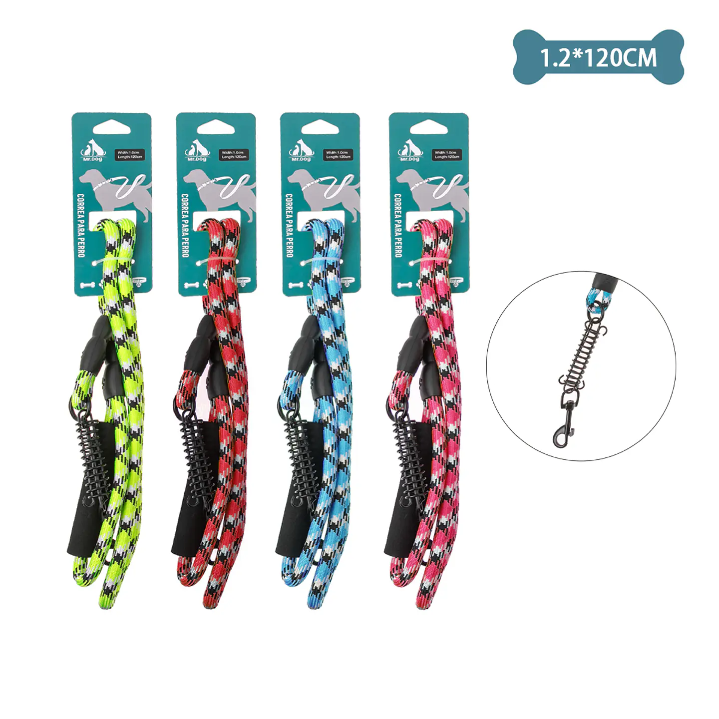 Correa redonda de nylon con resorte 1.2cm*1.2m Color Aleatorio 1