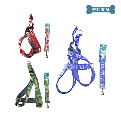Set de arnés y correa camuflaje 3.0cm*120cm Color Aleatorio