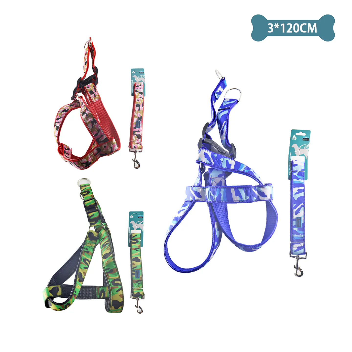 Set de arnés y correa camuflaje 3.0cm*120cm Color Aleatorio 1