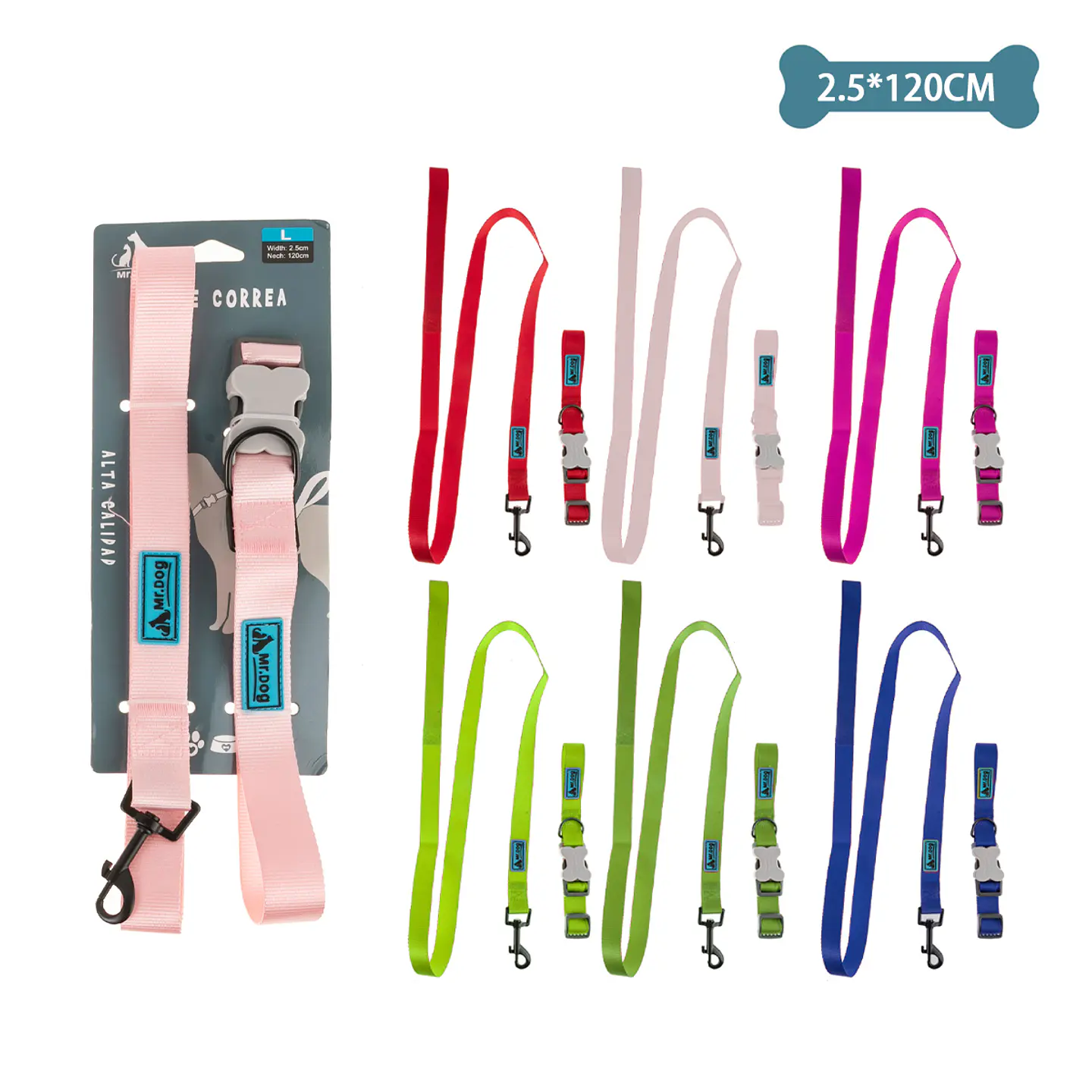 Set de arnés y correa de nylon 2.5cm*120cm Color Aleatorio 1