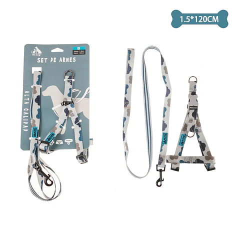 Set de arnés y correa de nylon con diseño de nubes 1.5cm*120cm