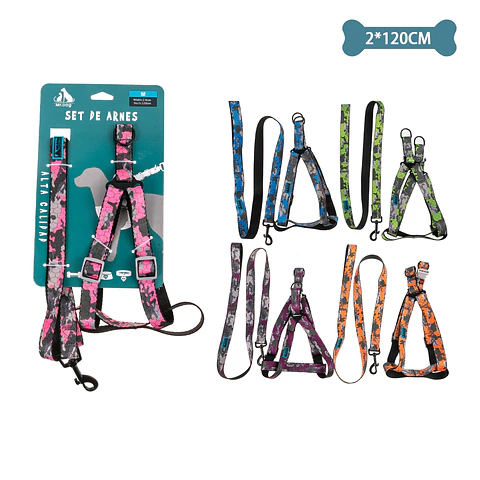 Set de arnés y correa camuflaje 2.0cm*120cm Color Aleatorio