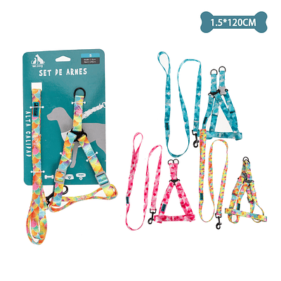 Set de arnés y correa 1.5cm*120cm Color Aleatorio