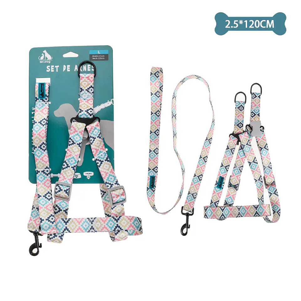 Set de arnés y correa 2.5cm*120cm 1