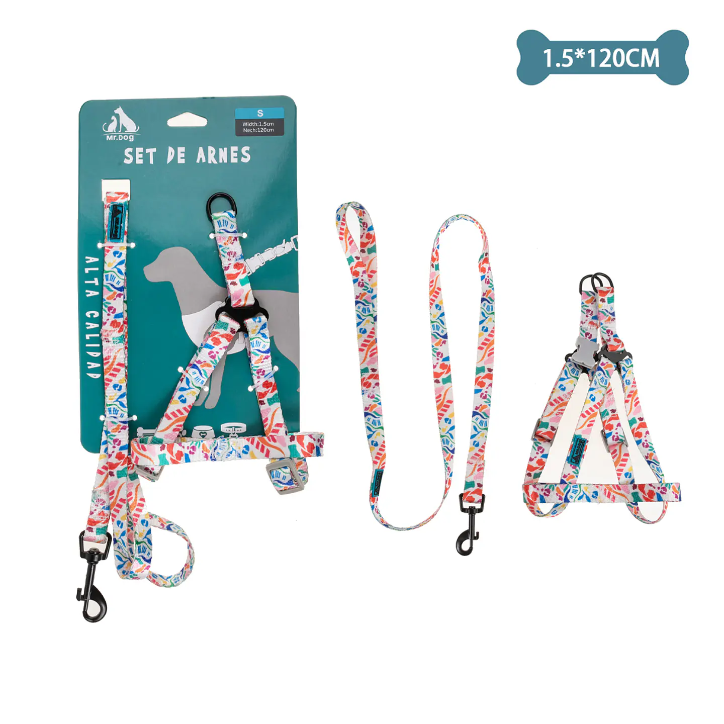 Set de arnés y correa 1.5cm*120cm 1