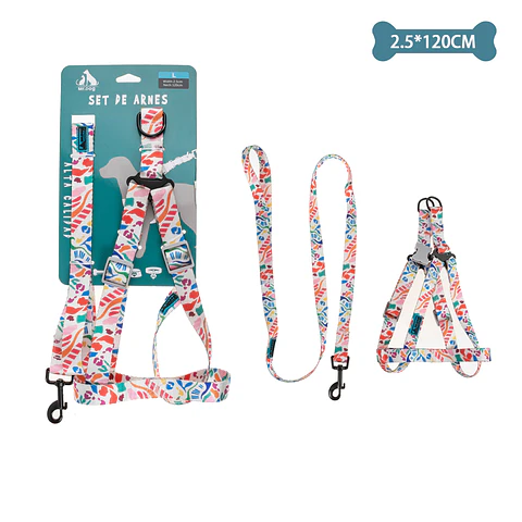 Set de arnés y correa 2.5cm*120cm