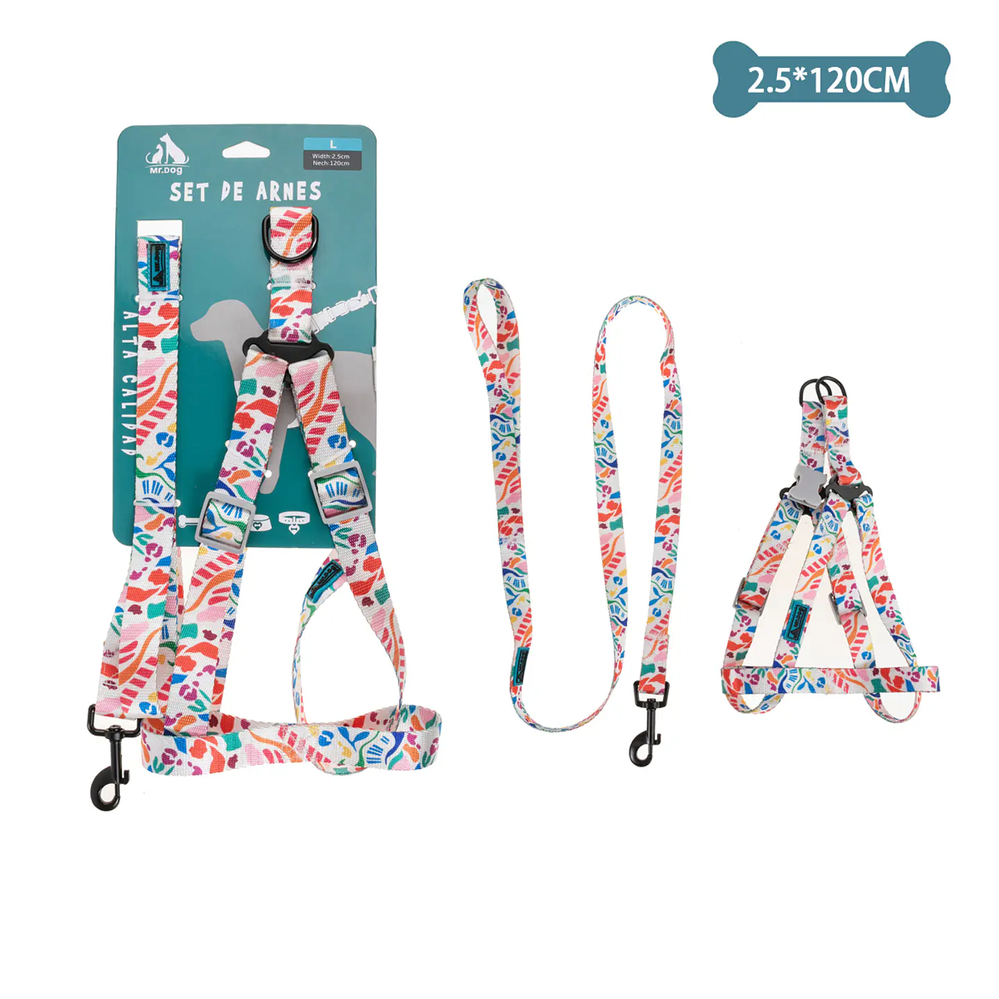 Set de arnés y correa 2.5cm*120cm 1