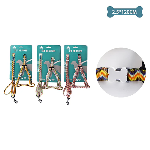 Set de arnés y correa 2.5cm*120cm Color Aleatorio
