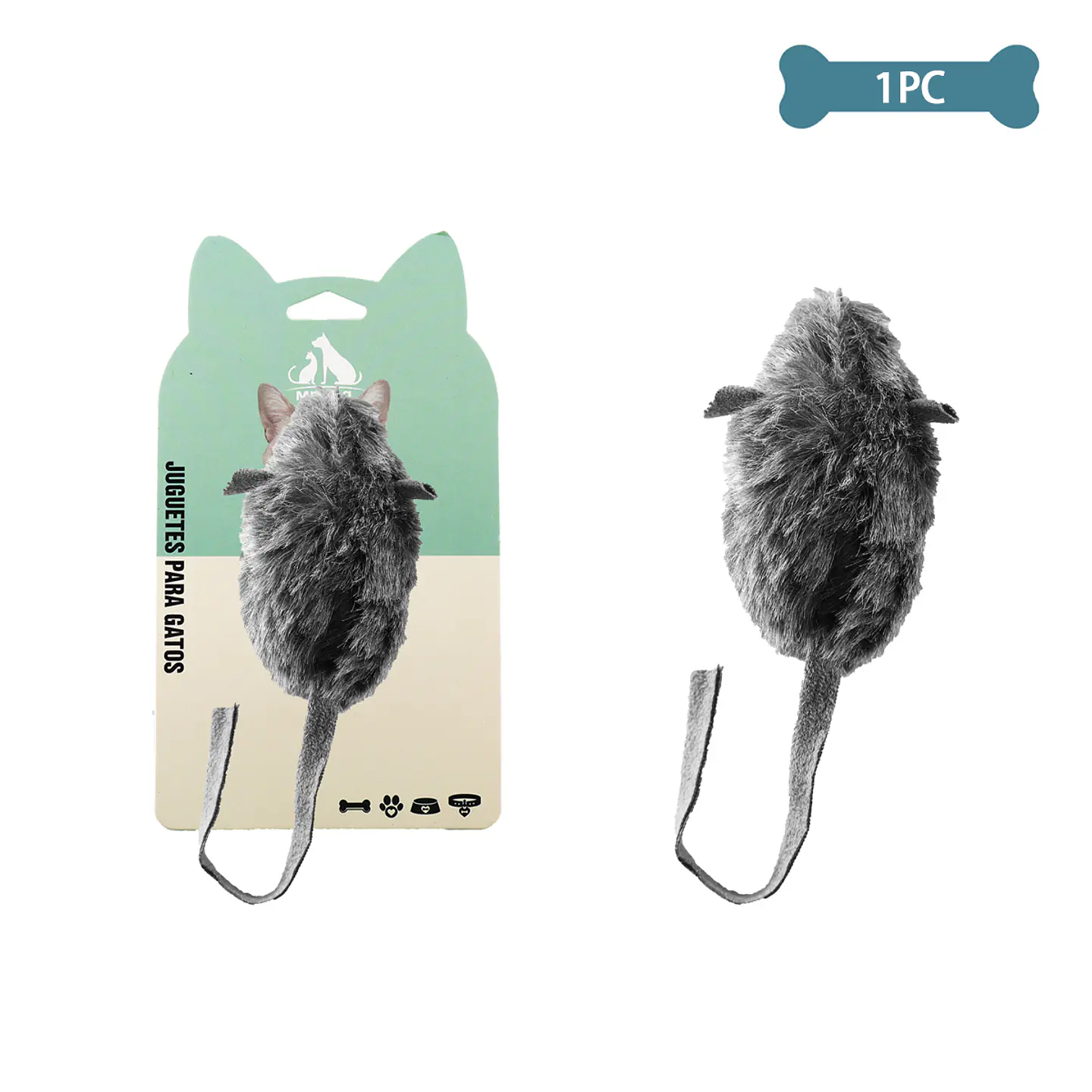 Juguete para gato ratón sonoro gris 1