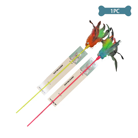 Juguete para gato varita con plumas Color Aleatorio