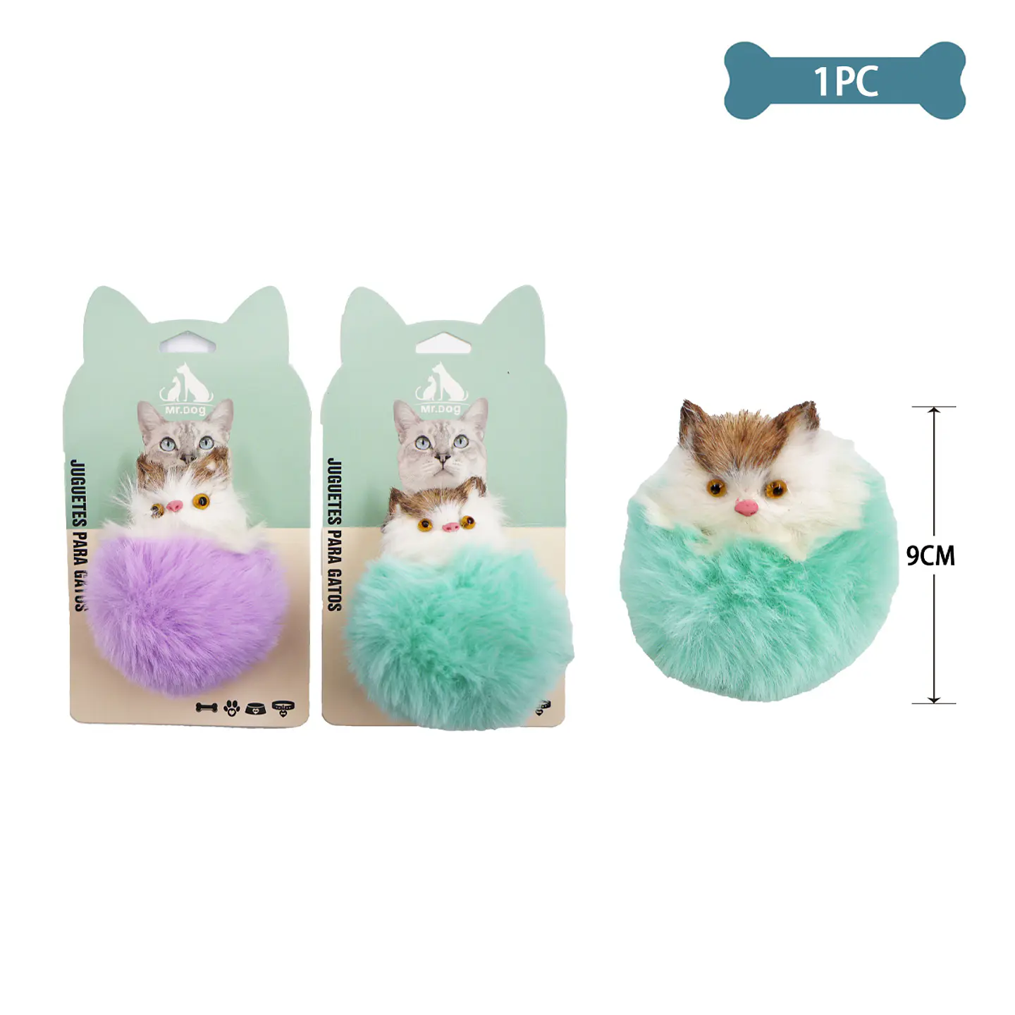 Juguete para gato peluche de gato 9cm Color Aleatorio 2