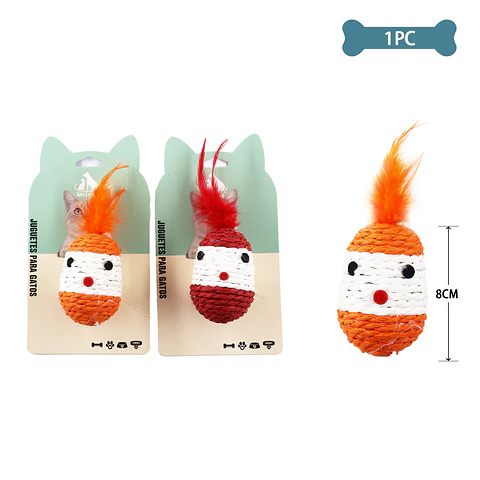 Juguete para gato payaso de papel 8cm Color Aleatorio