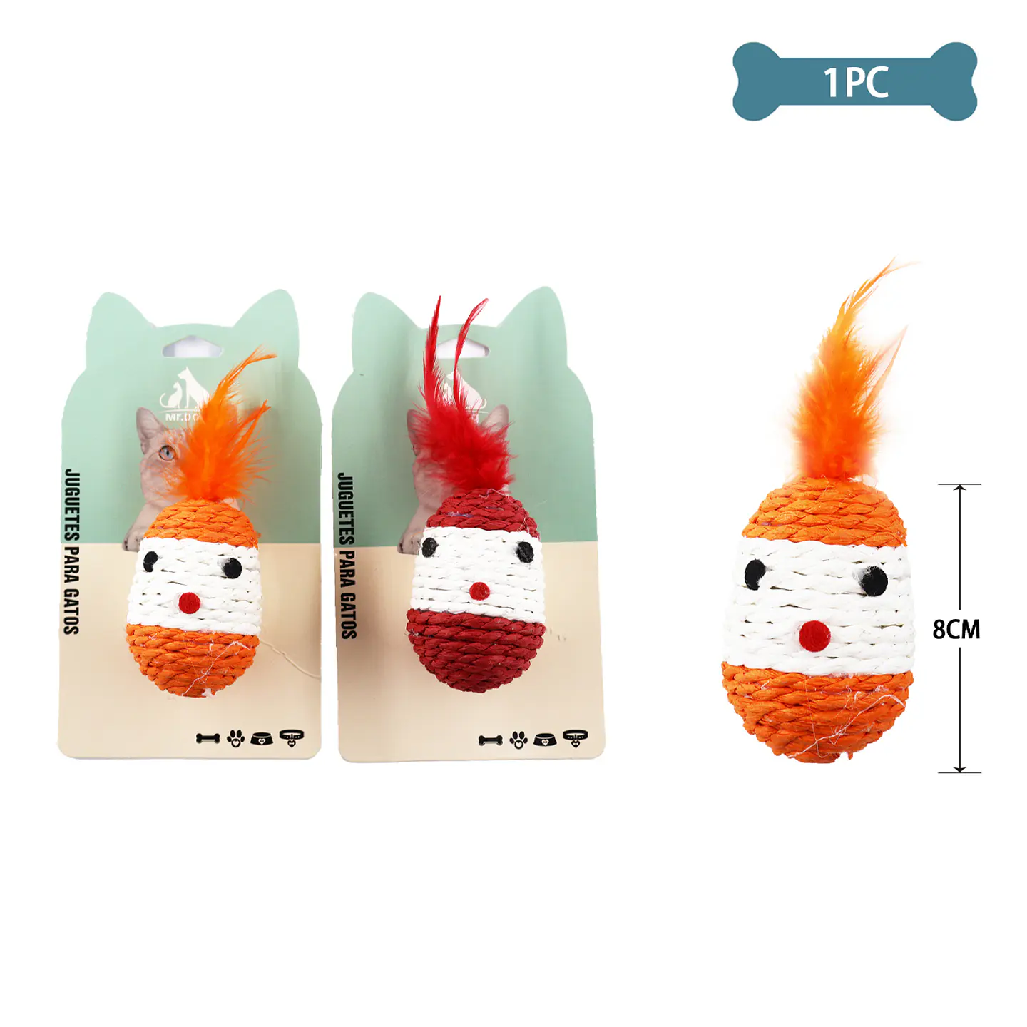 Juguete para gato payaso de papel 8cm Color Aleatorio 1