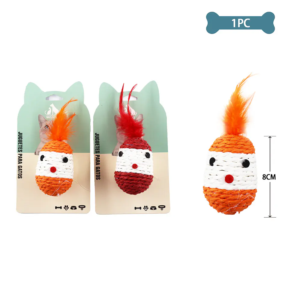 Juguete para gato payaso de papel 8cm Color Aleatorio 1