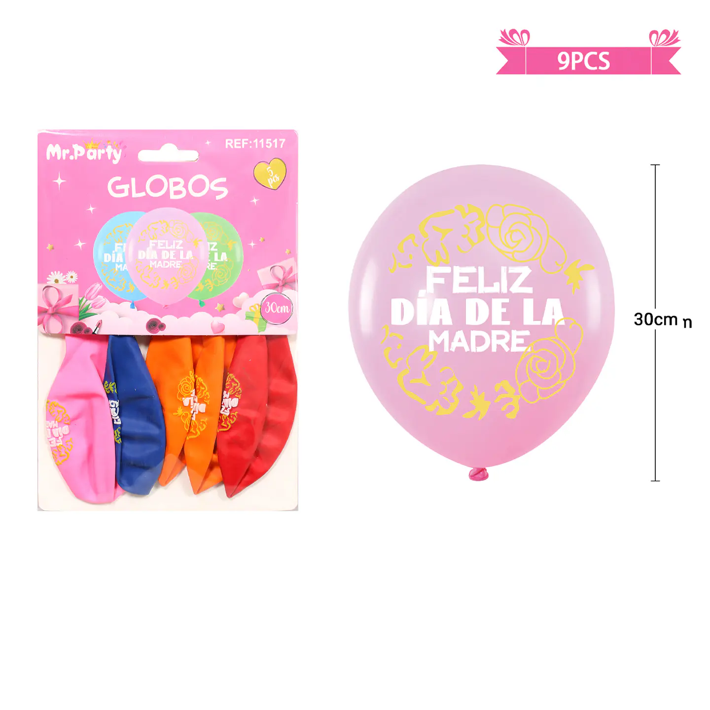 Set de globos feliz día de la madre 30cm 5pcs 1